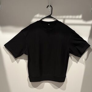 GU Black Short Sleeve Oversized T-Shirt
